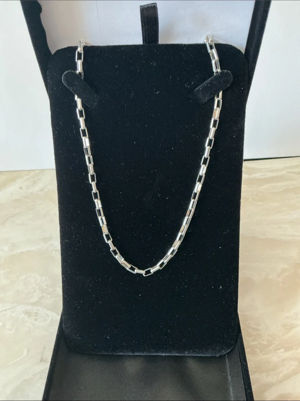 Sterling Silver Box-Link Chain Necklace - Silver